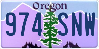 OR license plate 974SNW