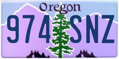 OR license plate 974SNZ