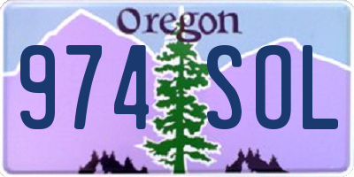 OR license plate 974SOL