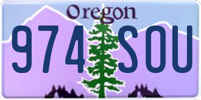 OR license plate 974SOU