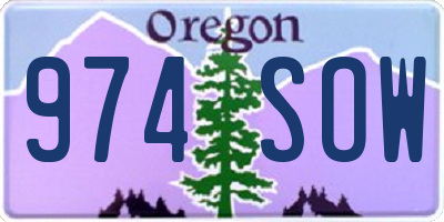 OR license plate 974SOW