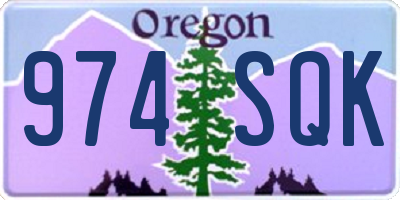 OR license plate 974SQK