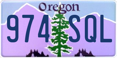 OR license plate 974SQL