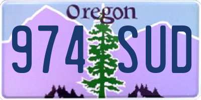 OR license plate 974SUD