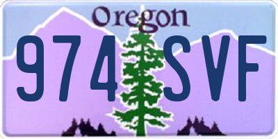 OR license plate 974SVF