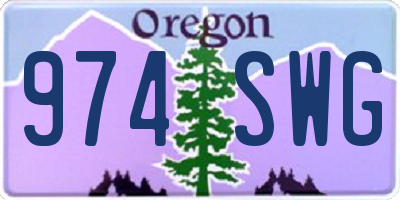 OR license plate 974SWG