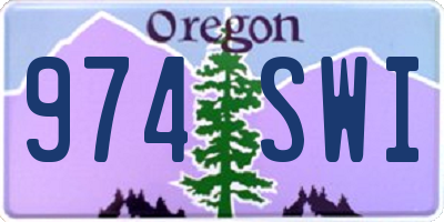OR license plate 974SWI