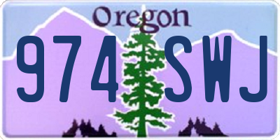 OR license plate 974SWJ