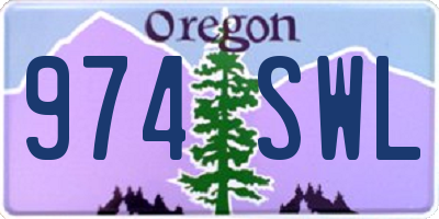 OR license plate 974SWL