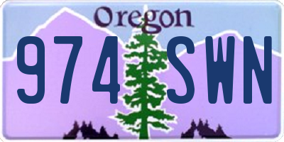 OR license plate 974SWN