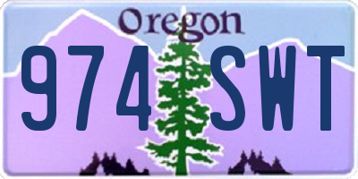 OR license plate 974SWT