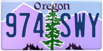 OR license plate 974SWY