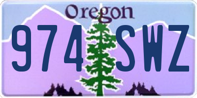 OR license plate 974SWZ