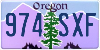 OR license plate 974SXF