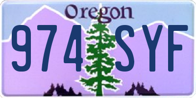 OR license plate 974SYF