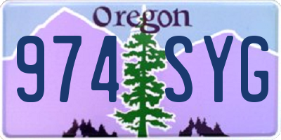 OR license plate 974SYG