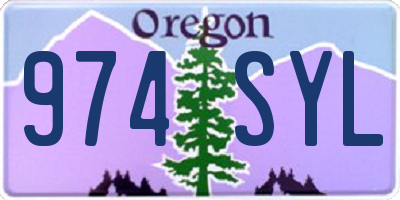 OR license plate 974SYL