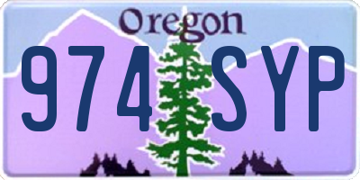 OR license plate 974SYP