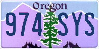 OR license plate 974SYS