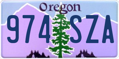 OR license plate 974SZA