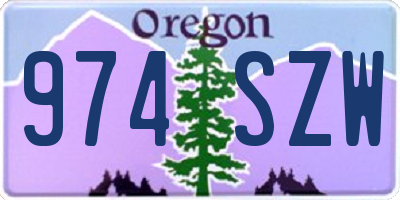 OR license plate 974SZW