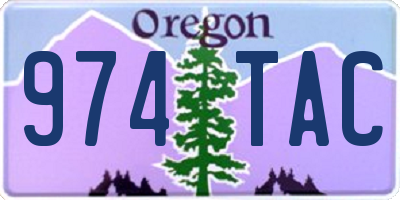 OR license plate 974TAC