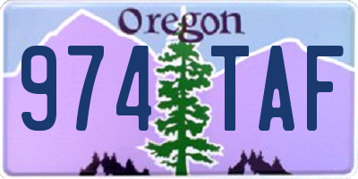 OR license plate 974TAF