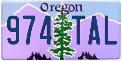 OR license plate 974TAL