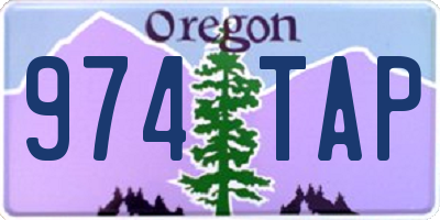 OR license plate 974TAP