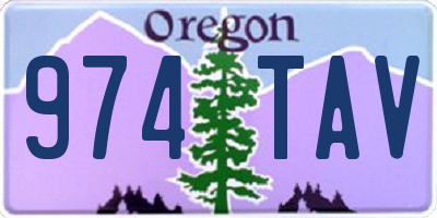 OR license plate 974TAV