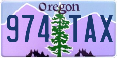 OR license plate 974TAX