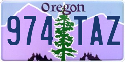 OR license plate 974TAZ