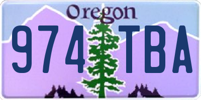 OR license plate 974TBA