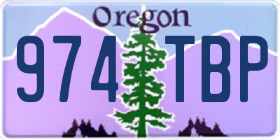 OR license plate 974TBP