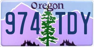 OR license plate 974TDY