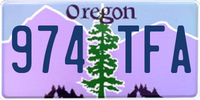OR license plate 974TFA