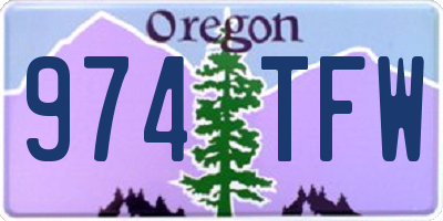 OR license plate 974TFW