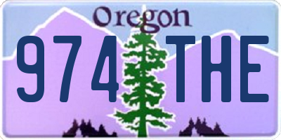 OR license plate 974THE