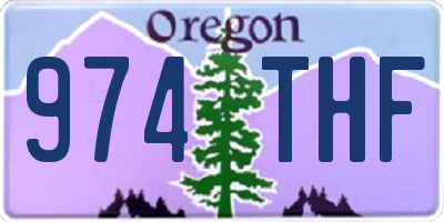 OR license plate 974THF