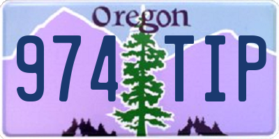 OR license plate 974TIP