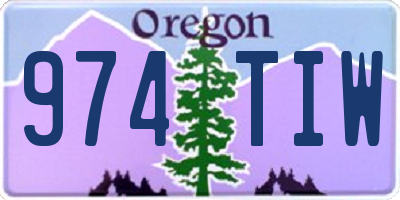 OR license plate 974TIW