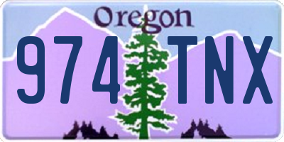 OR license plate 974TNX