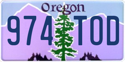OR license plate 974TOD