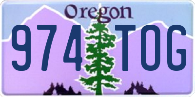 OR license plate 974TOG