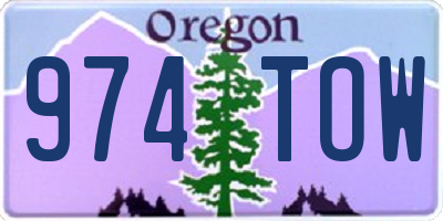 OR license plate 974TOW