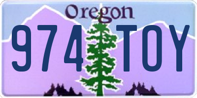 OR license plate 974TOY