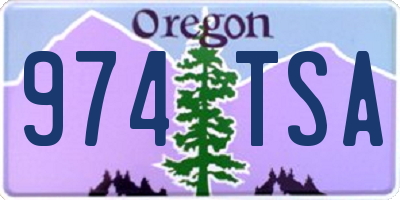 OR license plate 974TSA