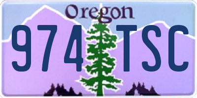 OR license plate 974TSC