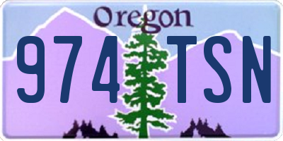 OR license plate 974TSN