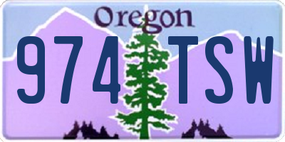 OR license plate 974TSW